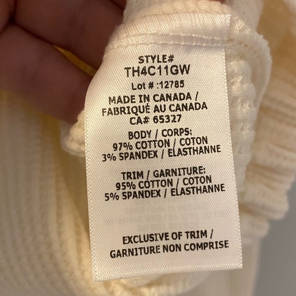 The Range Jumbo Stark Thermal Henley is cream. Waffle knit w/ snaps size small - Picture 6 of 7